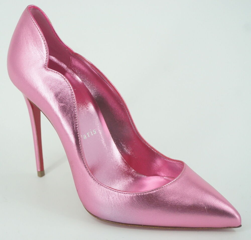 Christian Louboutin Hot Chick Metallic Pink Patent Pointy Pumps SZ 37 New $895